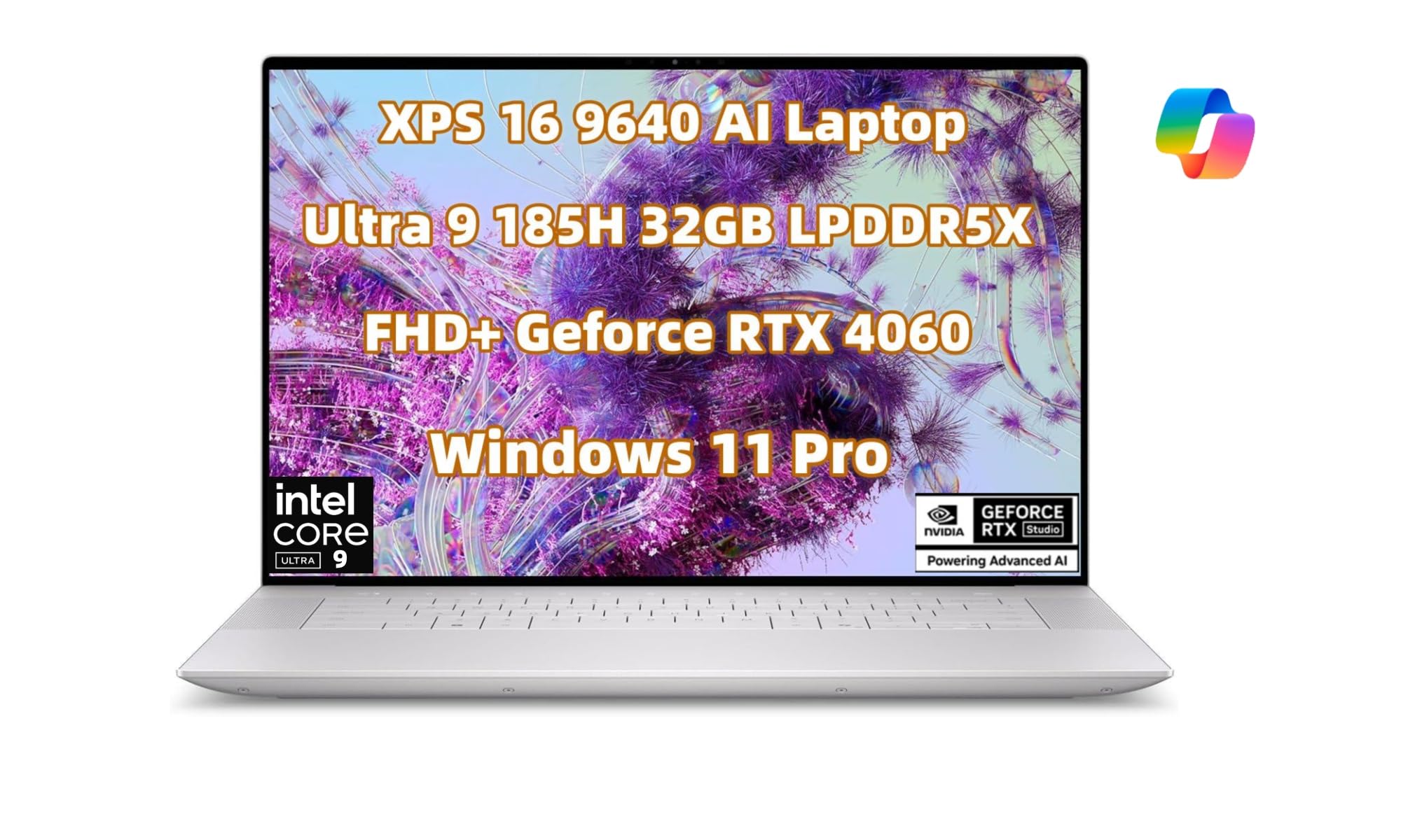 NewDell XPS 16 9640 Powerful AI Laptop 16.3 inch FHD+ Display Intel.Core Ultra 9 185H 32GB RAM LPDDR5X 1TB SSD Geforce RTX 4060 Copilot Webcam Backlit KYB Fingerprint WiFi 7 Thunderbolt 4 Win 11 Pro