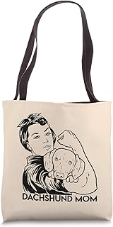 Dachshund Mom Cute Strong Rosie The Riveter Dog Lover Gift Tote Bag