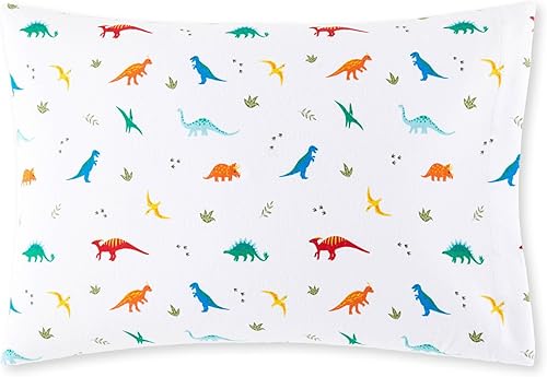 Wildkin Funda de almohada de franela 100% algodón para niños, suave, transpirable y tamaño estándar, dinosaurios jurásicos