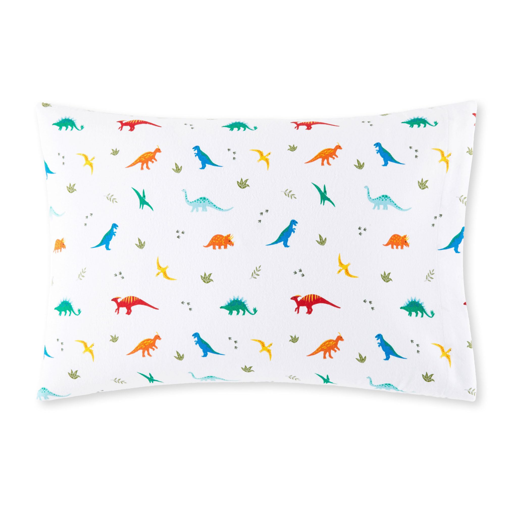 Wildkin Funda de almohada 100% franela de algodón para niños y niñas, tela suave y transpirable, mide 20 x 30 pulgadas, se adapta a almohadas de tamaño estándar, sin BPA (dinosaurios jurásicos)