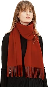 100% Merino Wool Scarf, Cashmere Feel Shawl Unisex