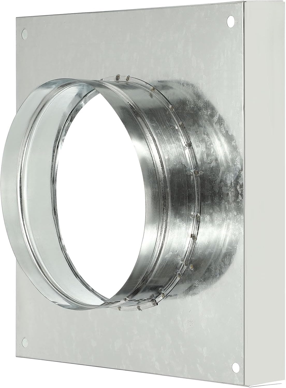 YOKIVE Duct Connector Flange, Square Galvanized Steel Air Ducting Mounting Plate, Great for Heating Cooling Ventilation HVAC Exhaust Fan System(8 Inch, Silver Tone)