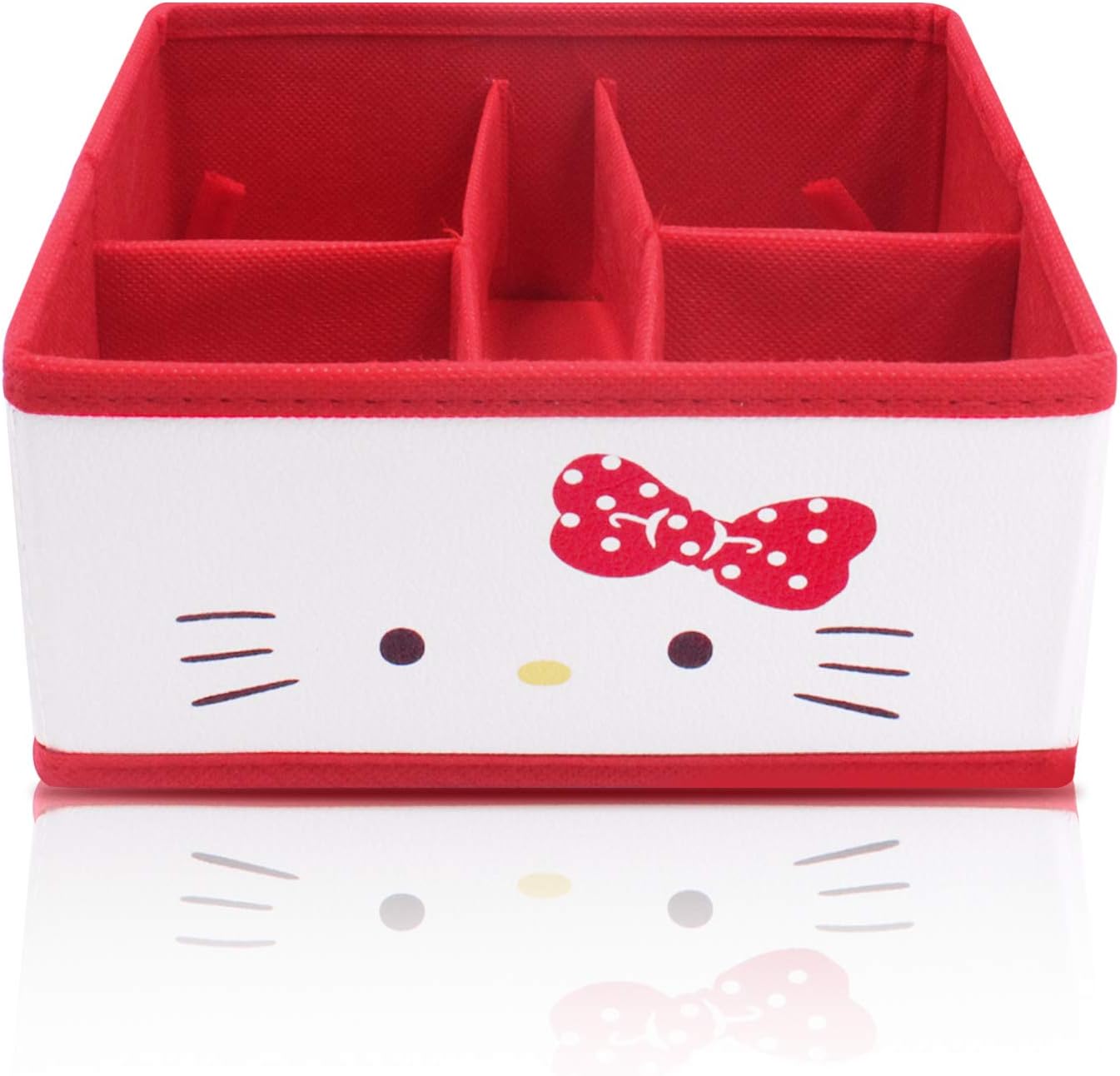 Finex Hello Kitty PU Leather Foldable Collapsible Storage Organizer Box for Desk Skincare Makeup Tools Meida Holder Divider Bin Container