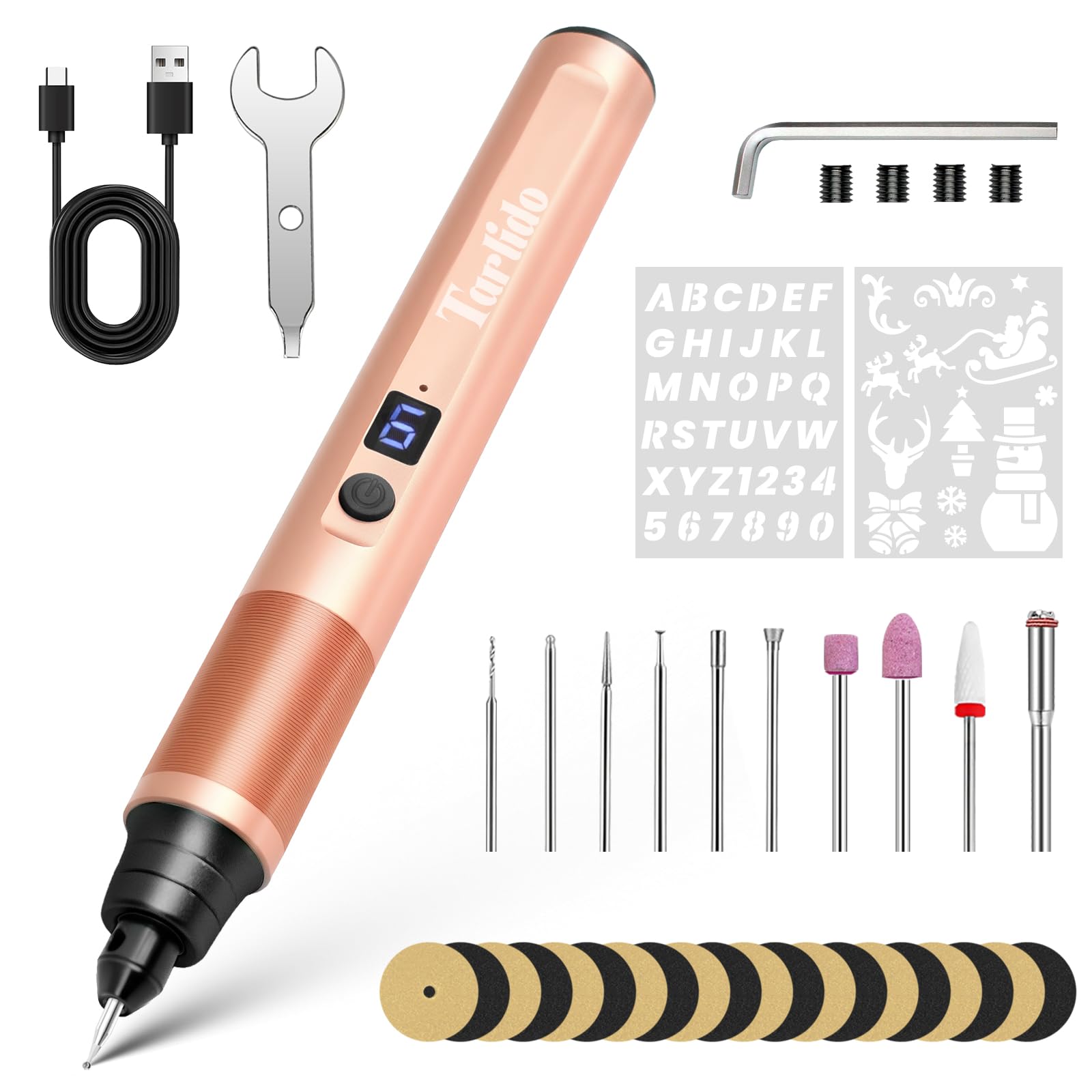 Amazon.com: Tarlido Electric Engraving Pen, Mini Cordless Rotary