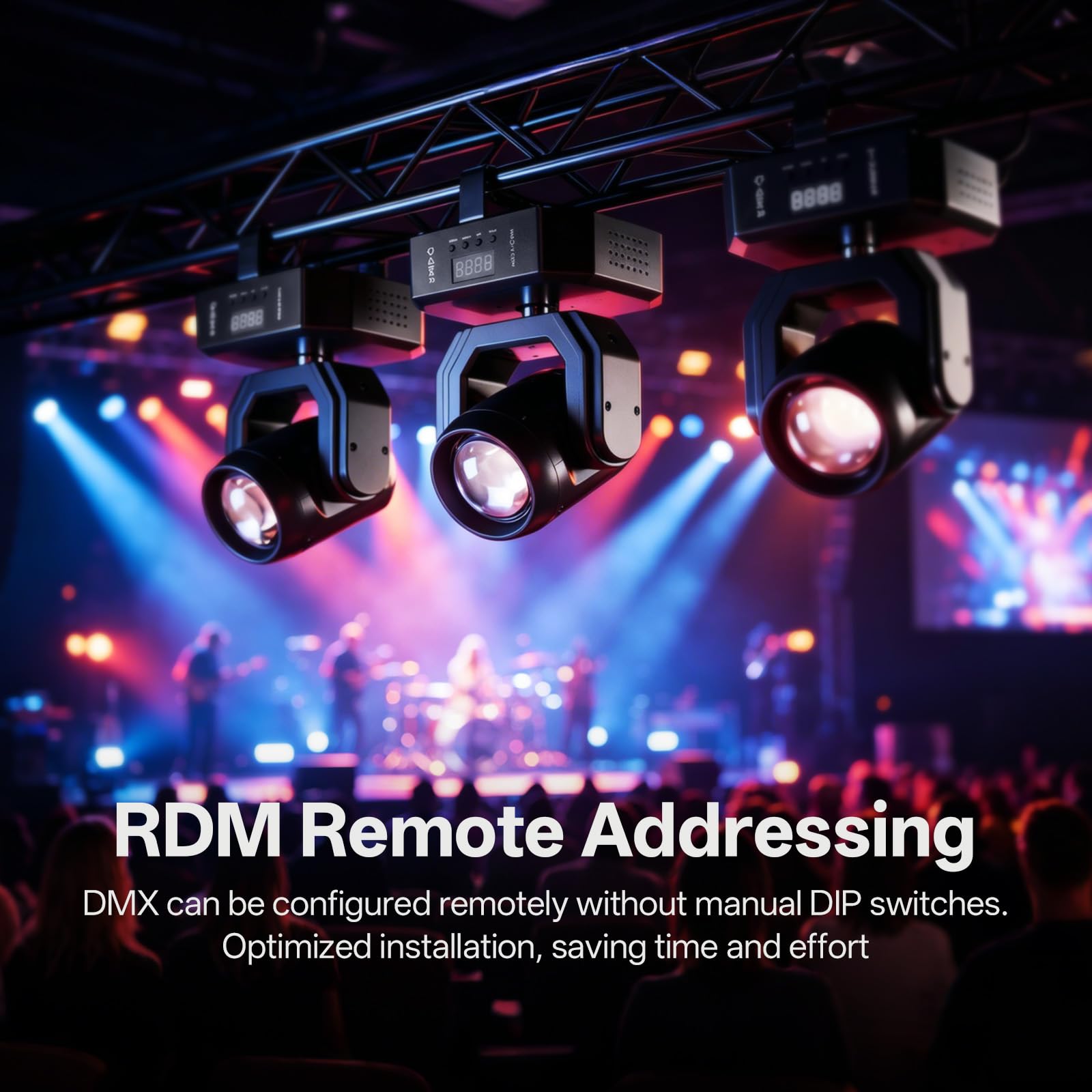 2 pezzi Mini Teste Mobili LED 30W Beam uce da Palcoscenico con Telecomando 5 modalità controllo Stroboscopico DMX512 Luci Palcoscenico per Natale Club DJ Discoteca Festa