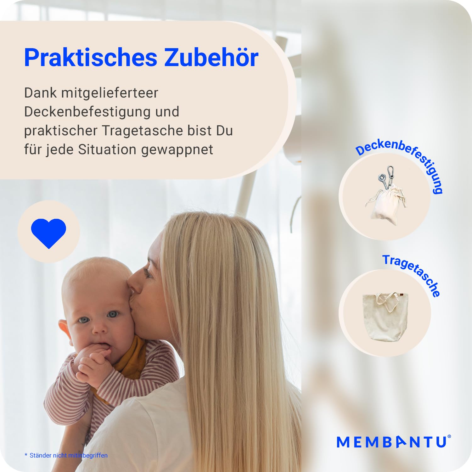 Federwiege Baby inkl. Feder - Baby-Wiege aus Bio-Baumwolle - Baby-Hängematte mit Deckenaufhängung bis max 15kg - Baby-Hängewiege mit Matratze, Baldachin und Federwiege-Motor