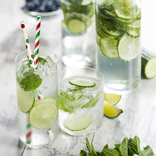 Vista 17 de Pomp Pajitas de papel decorativas 100% biodegradables color azul bebé (100 unidades) Pajitas de bebida de tamaño estándar ecológicas de larga