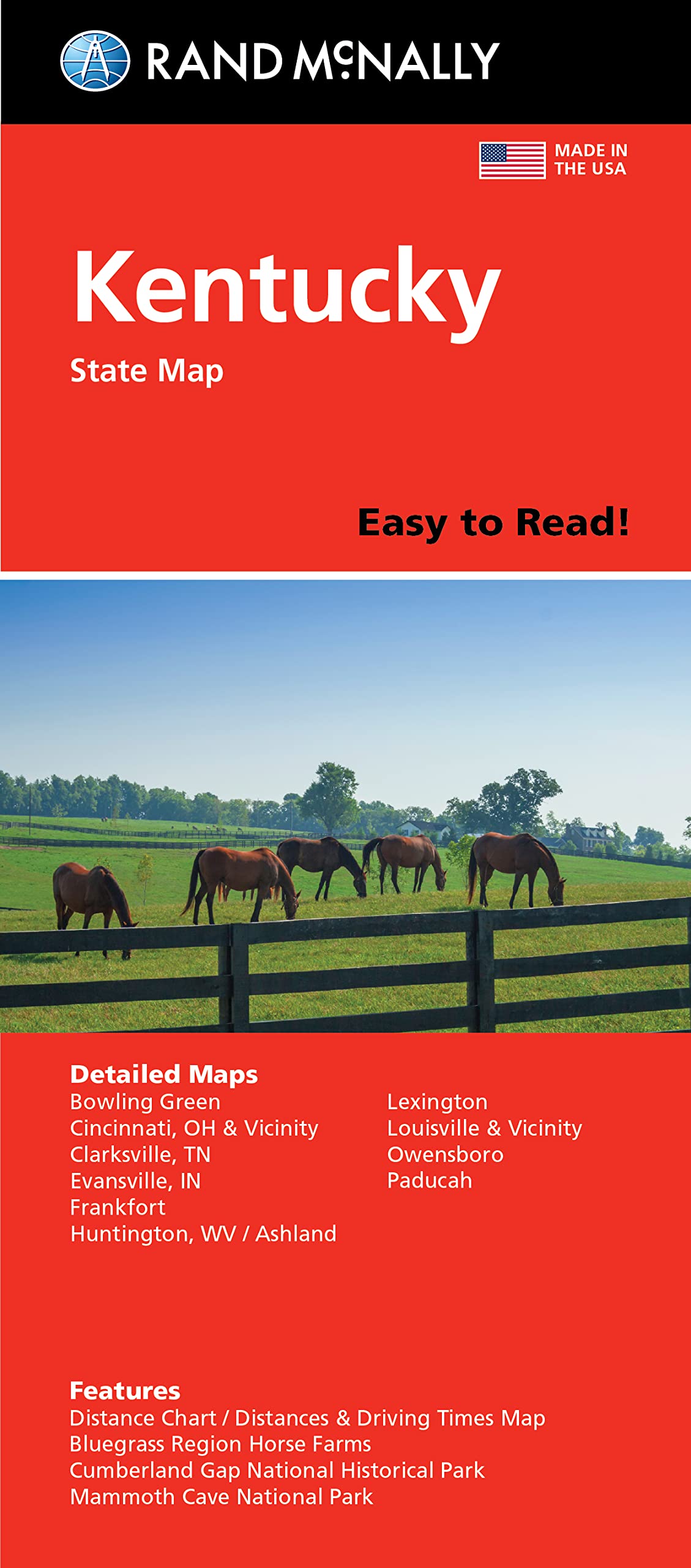 Rand McNally Easy to Read Folded Map: Kentucky State Map