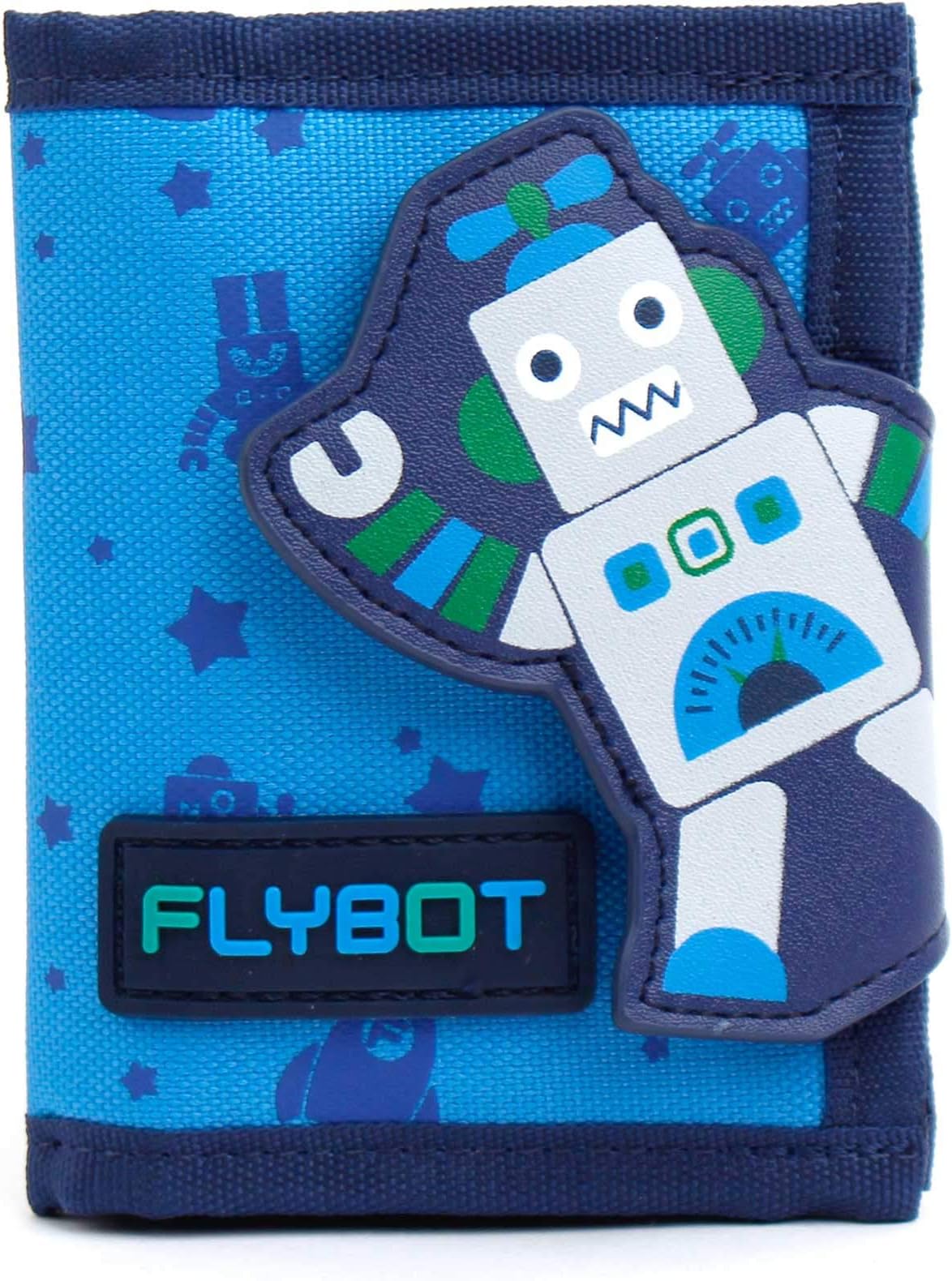 Winghouse FLYBOT Hello Space Robot Bifold Canvas Wallet with Zipper