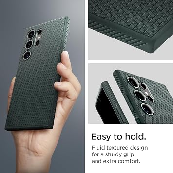 Spigen Galaxy S24 Ultra ile Uyumlu Kılıf Liquid Air Kaymaz Dokulu Yüzey Yeşil Kapak - ACS07288 (Spigen TR Garantili) | Hava Yastığı Teknolojisi