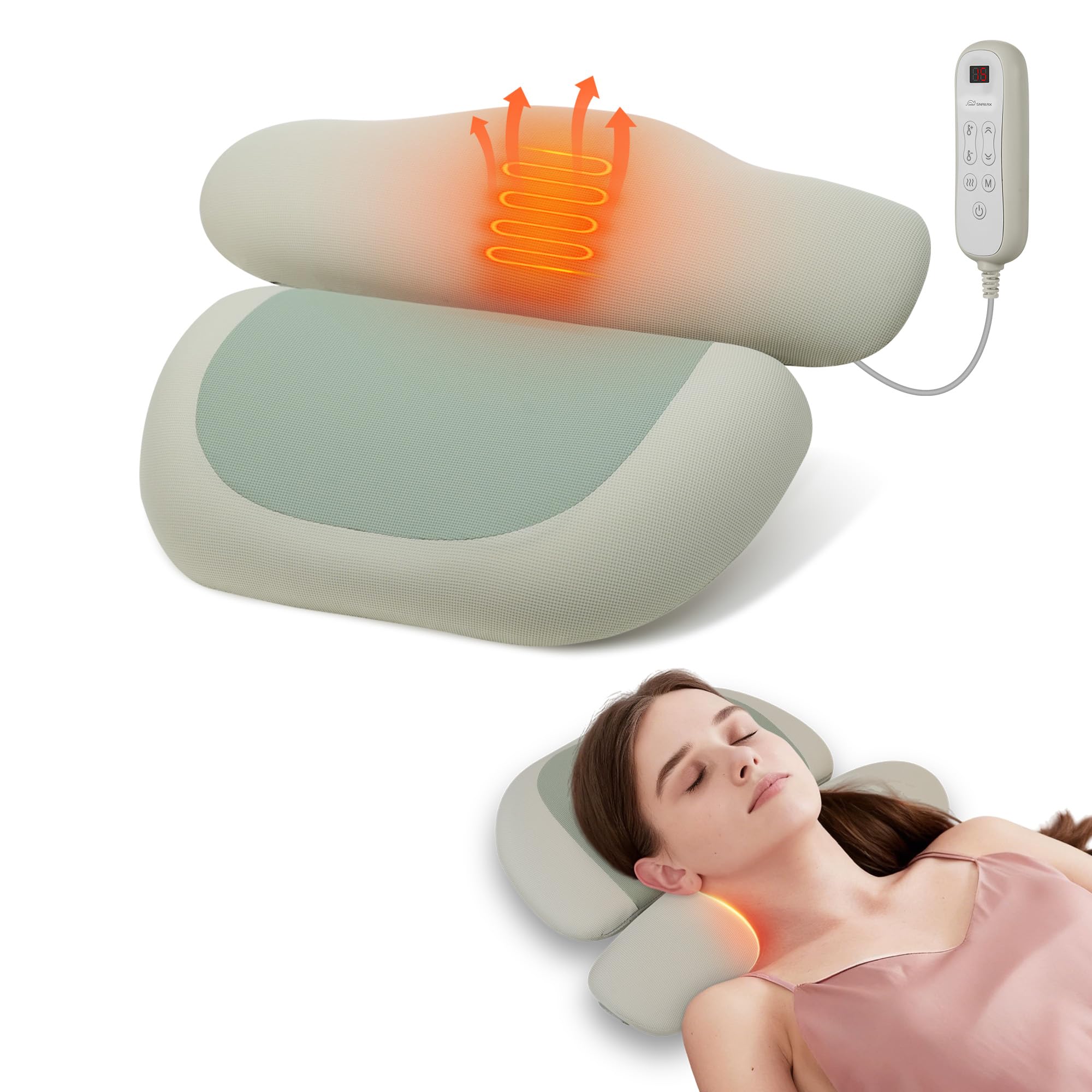 Photo 1 of **INCOMPLETE** Neck Massager with Heat, Cordless Rechargeable Neck Traction Massage Pillow with Air Compression, FSA Eligible,Neck Stretcher Pillow, Digital Display Remote, Ergonomic Cervical Support for Home Office
