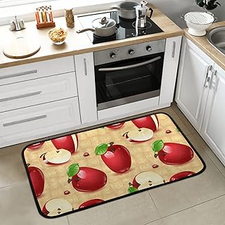 Apples Kitchen Rugs and Mats Super Absorbent Kitchen Carpet Non-Skid Com...