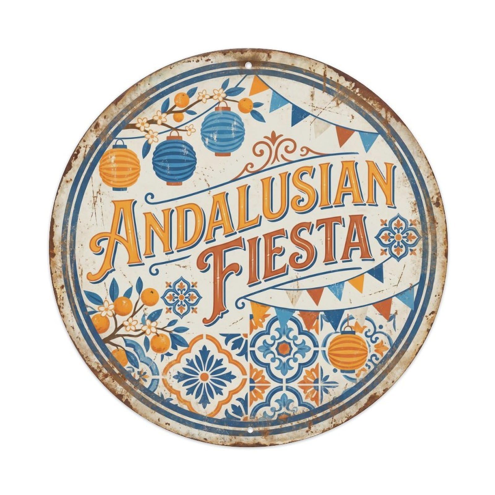 Tgrcjimh Style. Vintage Travel Andalusian Fiesta Spainmetal Tin Sign