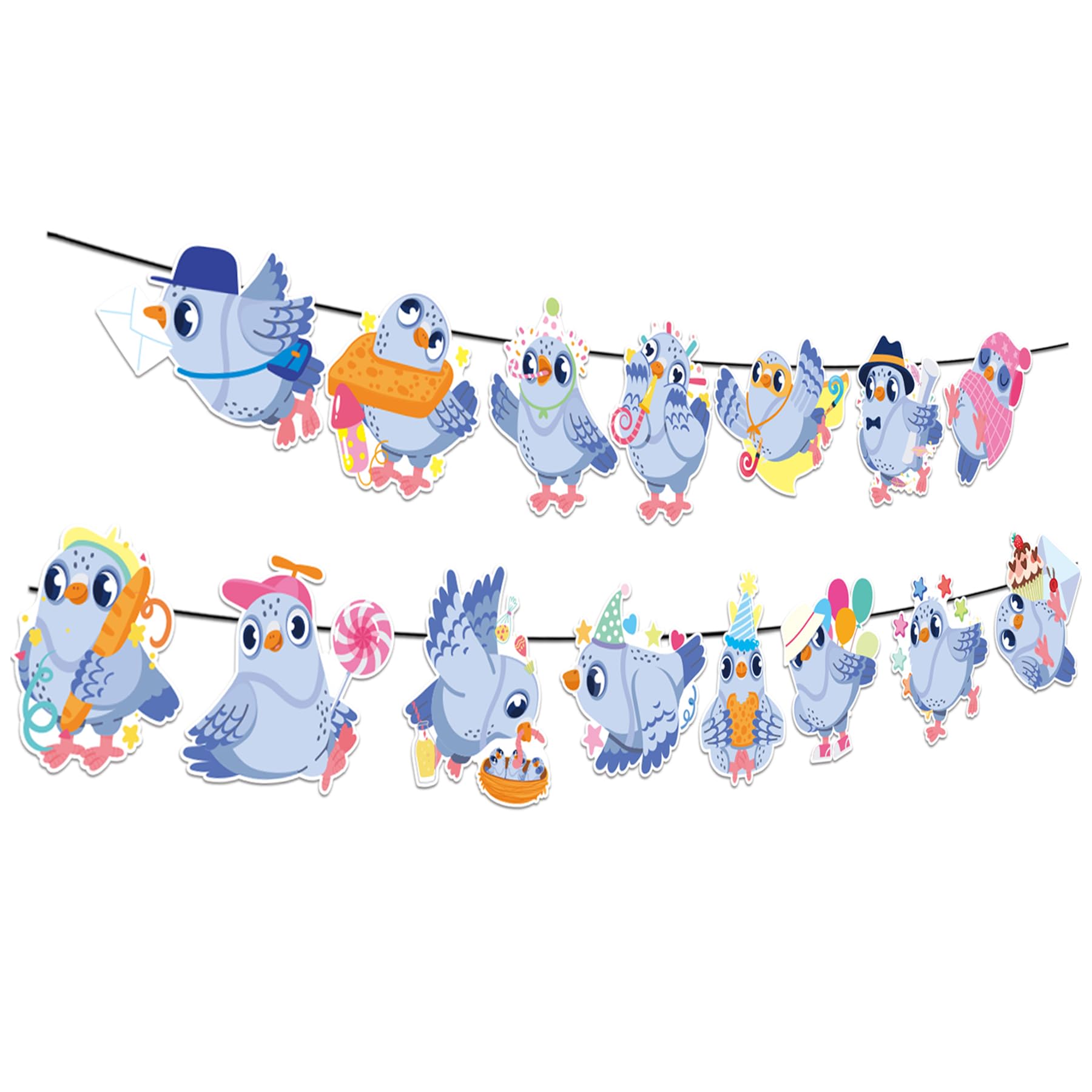 Pigeon Party Banners Bird Pigeon Hanging Decorations for Pigeon Birthday Party Decorations Birthday Party Supplies