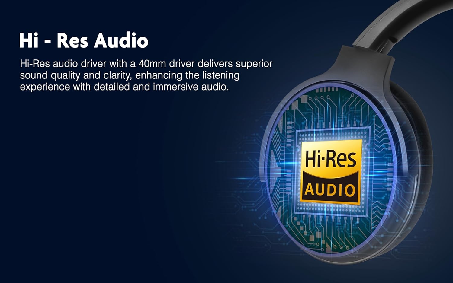 Fisher Pro Active Noise Cancelling Headphones, Over Ear Headphones Wireless Bluetooth 5.3, Microphone, Lightweight Comfortable Headset for Home, Travel, Rechargeable Workout Headphones, Deep Base - Image 6