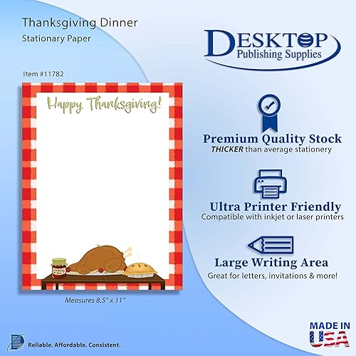 Miniatura 2 de Membrete de otoño para cena de Acción de Gracias, 80 hojas, gran papelería para festivales, ferias y eventos de otoño