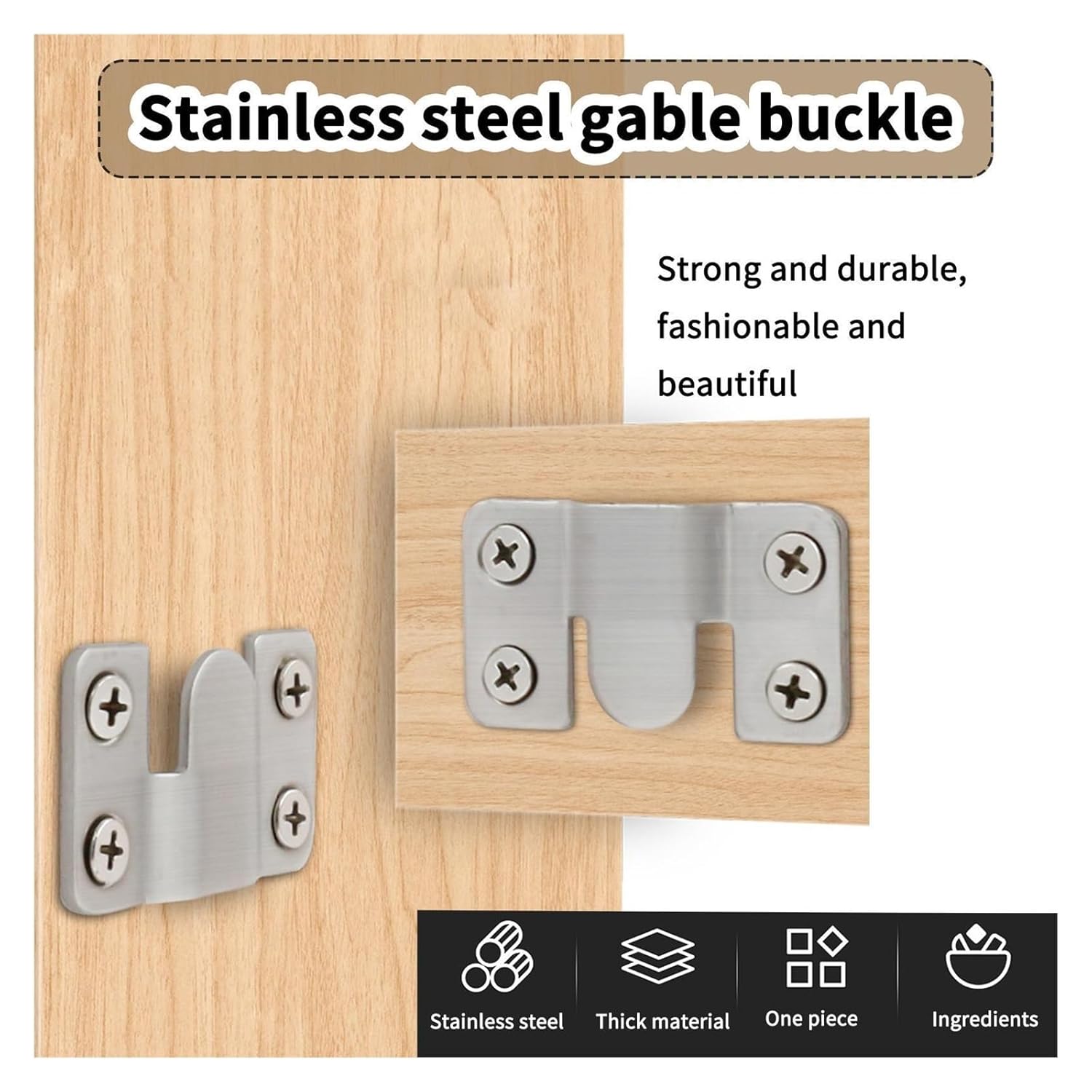 mounting brackets,Interlock Hanging Buckle, 2pairs Stainless Steel Picture Frame Hanger Photo Display Hooks Bed Interlocking Hanging Fasteners Furniture Connector ( Color : Silver , Size : Small ) ( C