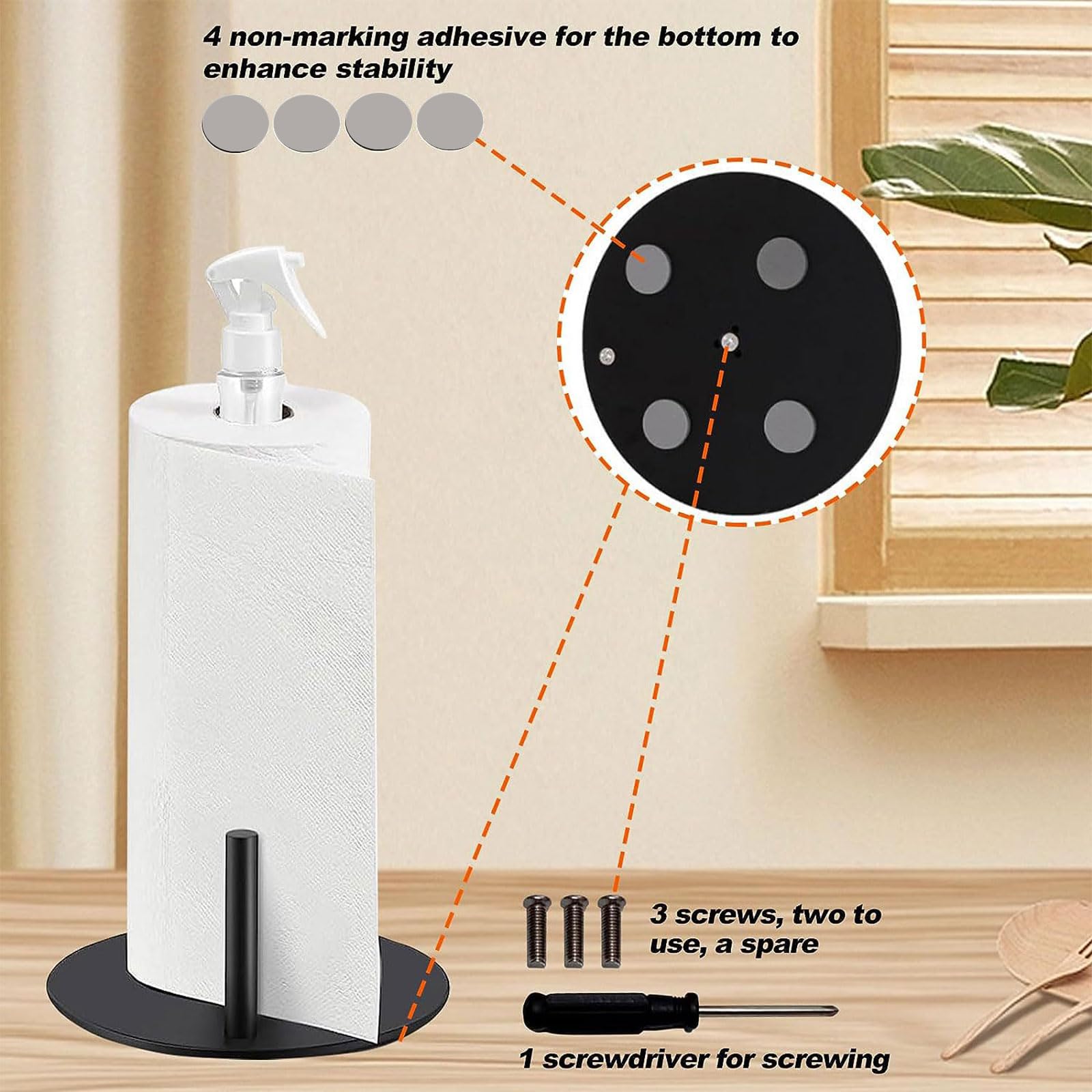 SprayNeat - Porta Asciugamani Con Flacone Spray Integrato, Bianco