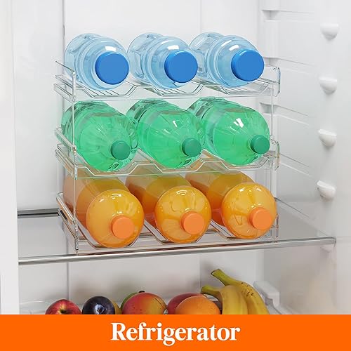 Miniatura 8 de Lifewit Organizador apilable de botellas de agua para gabinete, soporte para botellas de agua, organización y almacenamiento de despensa de cocina,