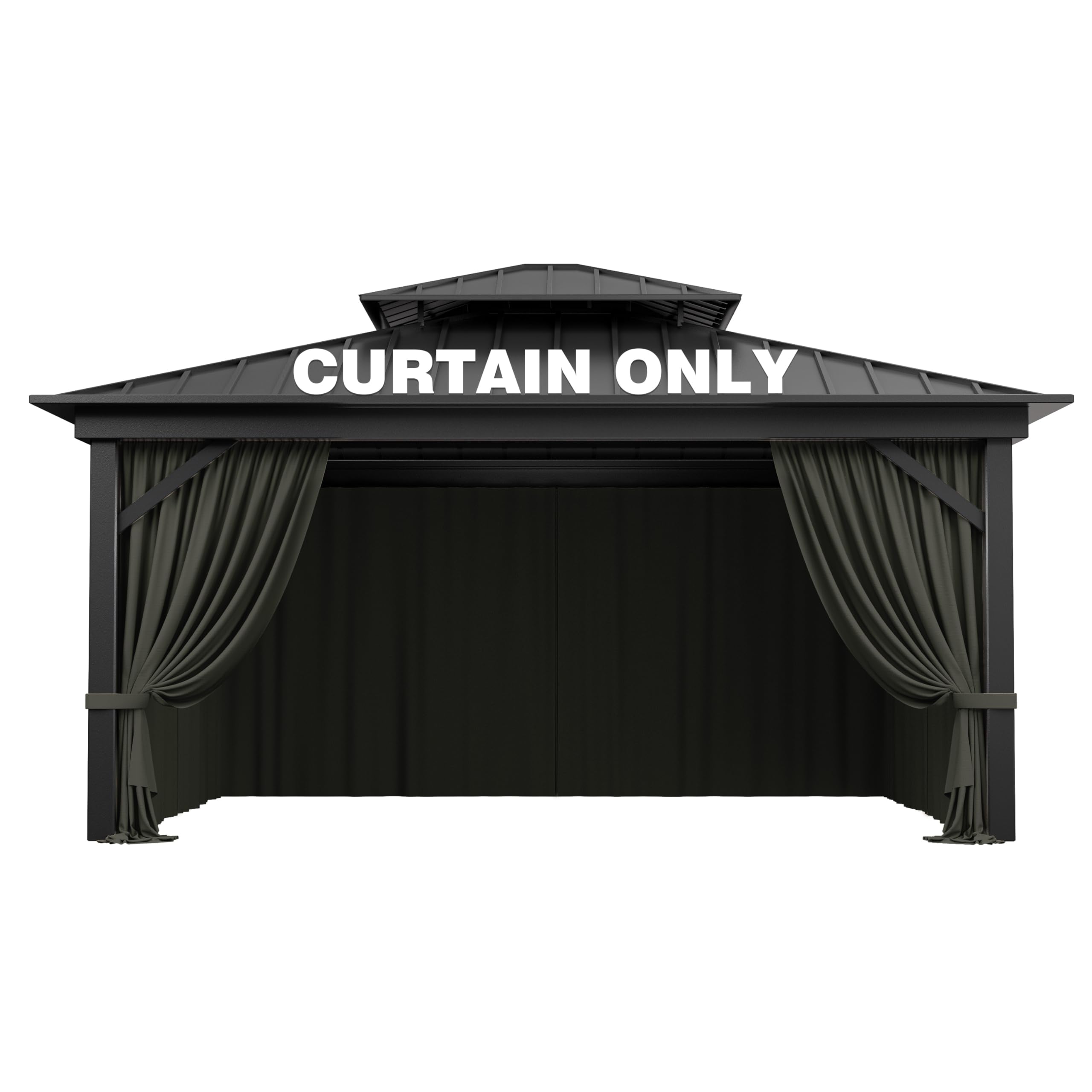 Photo 1 of Pakunoda Gazebo Replacement Curtains 4-Panel 12'x14' Grey