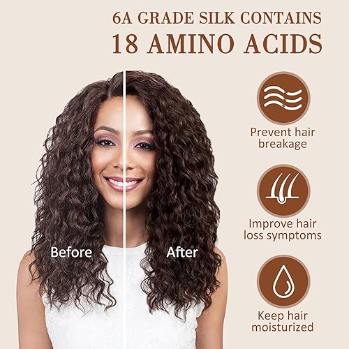 Miniatura 3 de LULUSILK Gorro de dormir 100% con forro de seda de morera para dormir, no más cabello encrespado y enredado, permanece toda la noche, envoltura de