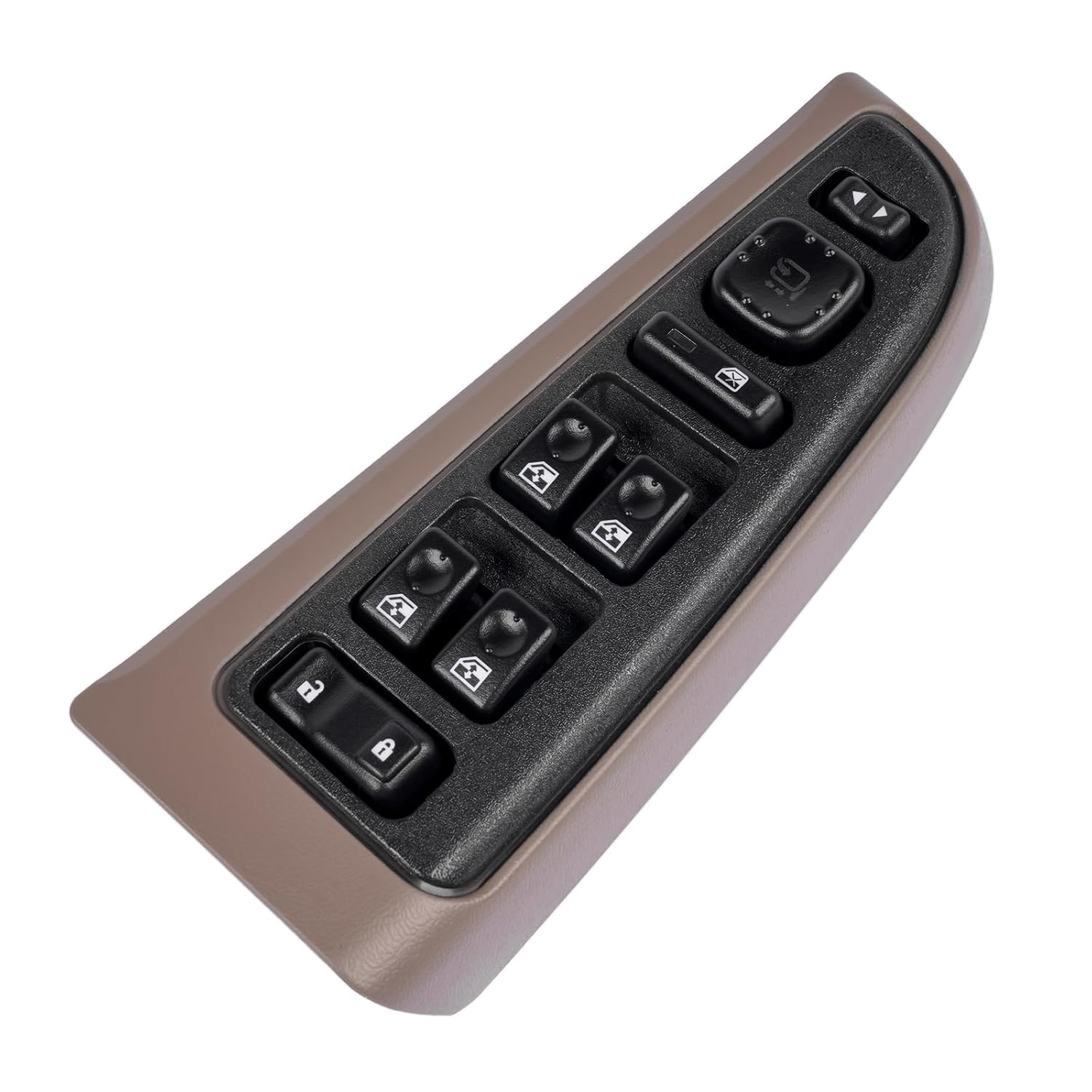 Front Driver Side Door Lock and Power Window Switch & Tan Bezel Assembly Replacement for Chevy Avalanche Silverado Suburban Tahoe GMC Yukon Sierra Cadillac Escalade 2003-2007 15883320