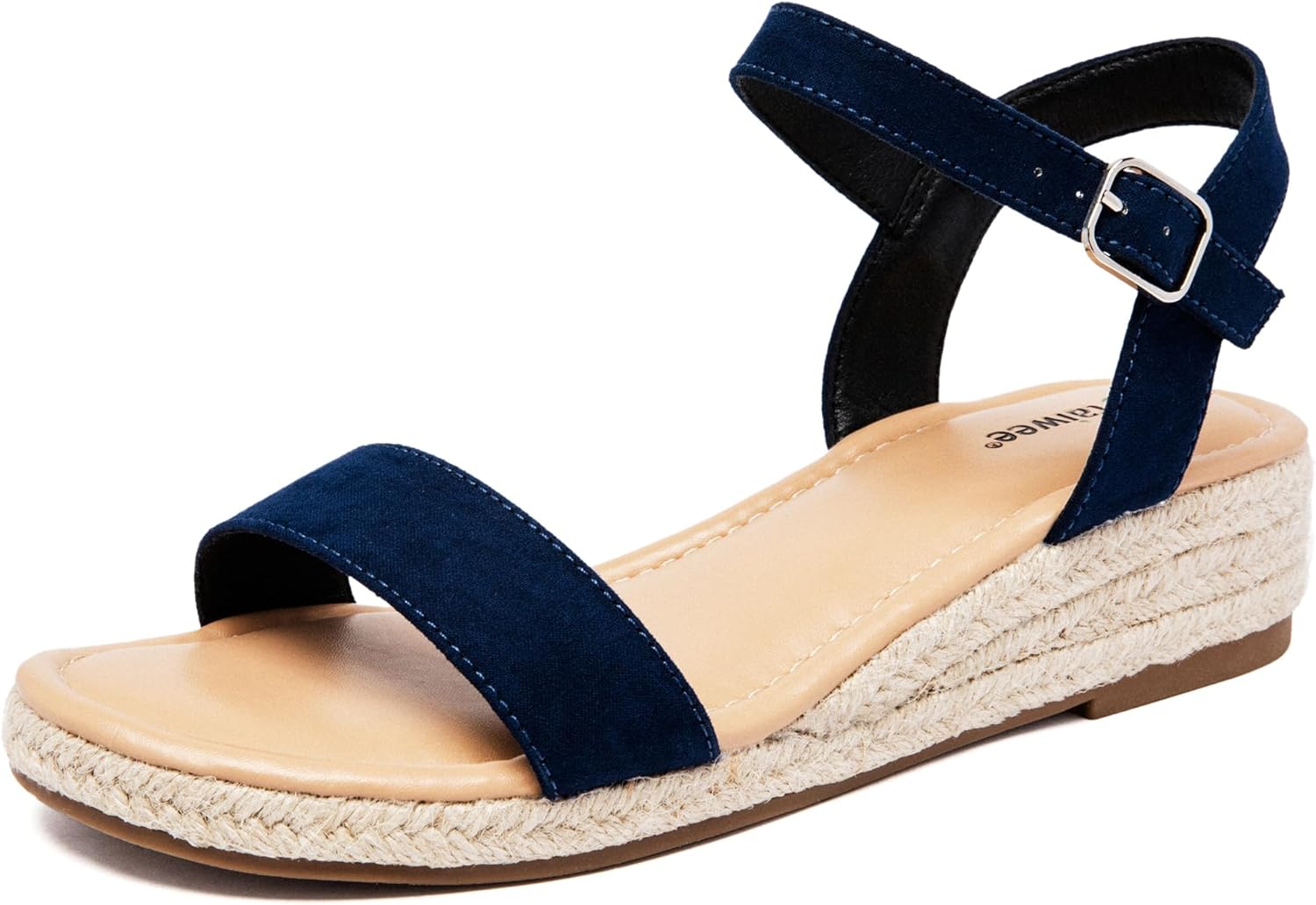 Ataiwee Women's Platform Wedge Heel Sandals - Buckle Closure with Ankle Strap, lightweight Rubber Sole, Comfortable Insole, Open-Toe Casual Summer Sandals.