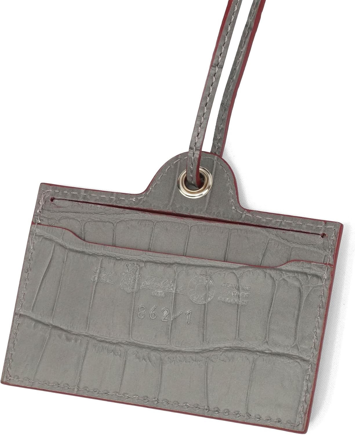 [フェリージ] クロコ型押しレザーIDケース 862/SA パスケース