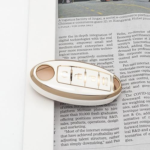 Miniatura 2 de SK CUSTOM Funda protectora inteligente de TPU blanco con borde dorado compatible con Infiniti EX FX X X G JX M Q QX Series para NISSAN ALTIMA COUPE