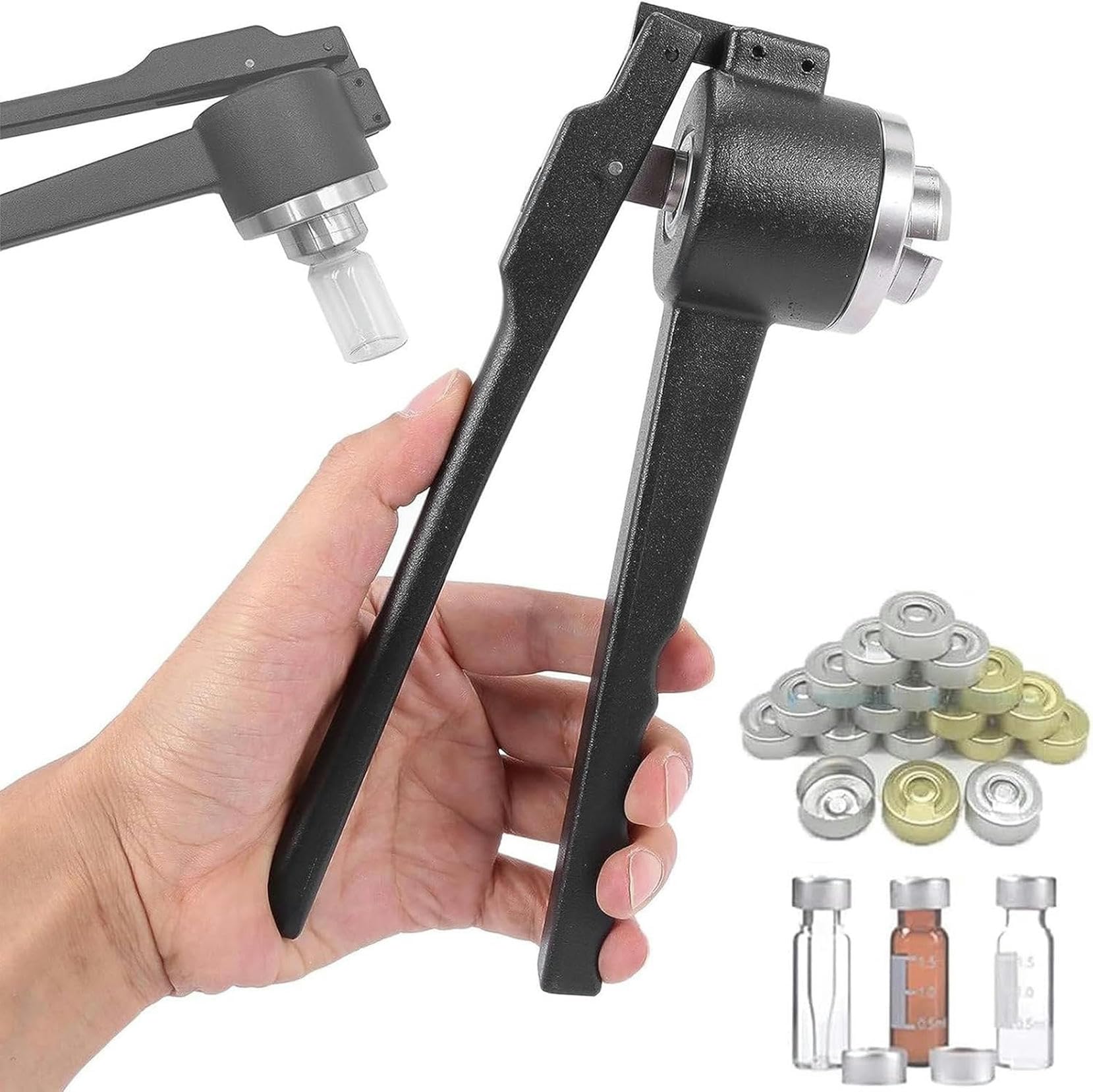 Flip off vial crimper pour flacon manuel et bouteille médicale en plastique