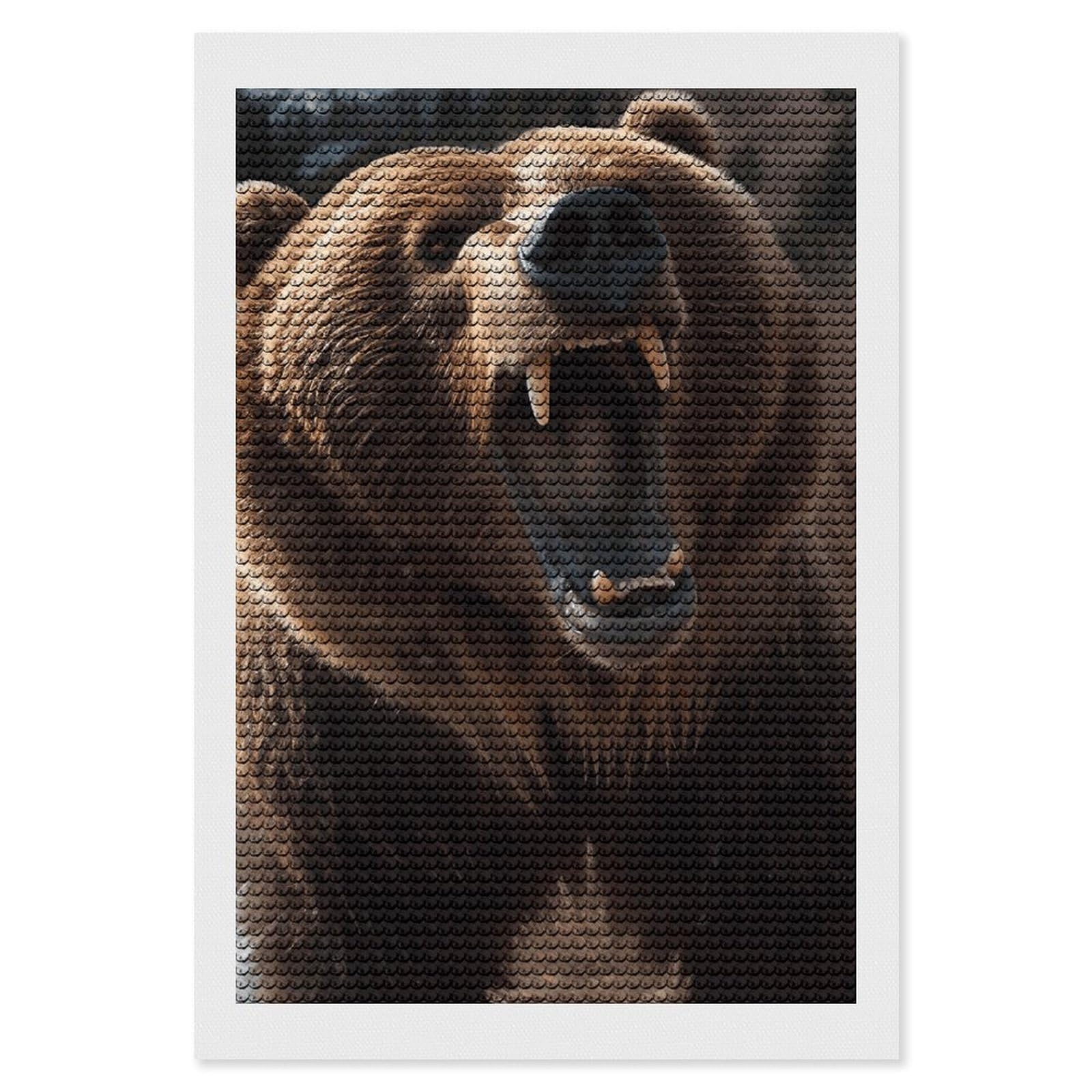 NONHAI Diamond Painting Kits for Adults - DIY Diamond Art Kits for Beginners - Full 5D Paint Drill Diamond Dots Paintings- Roaring Bear Diamonds Pictures Gem Art and Craft Wall Decor 8"x12"