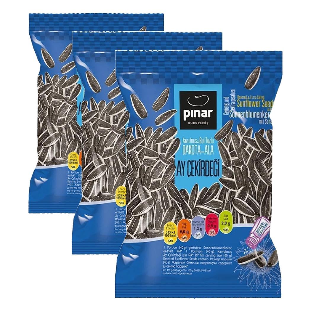 Pınar Siyah-Ala Ayçekirdeği Bol Tuzlu 125 gr (3 paketi)