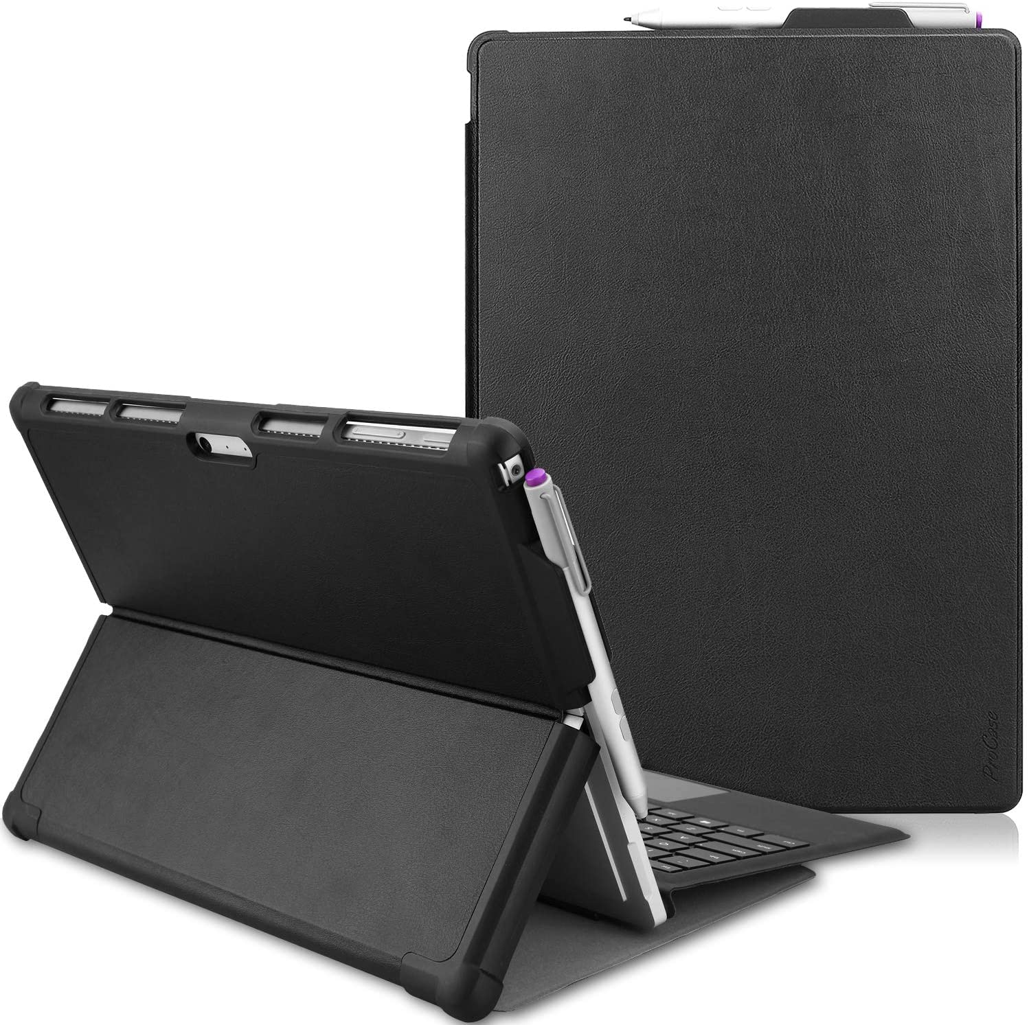 SwooK Case for 12.3" Surface Pro 7 Plus/Pro 7/ Pro 6/ Pro 5/ Pro 2017/ Pro 4/ Pro LTE, Slim Light Smart Cover Stand with Built-in Pen Holder, (Surface Pro 4/5/6/7/7+, Black) (B09Q3DS863) Amazon Price History, Amazon Price Tracker