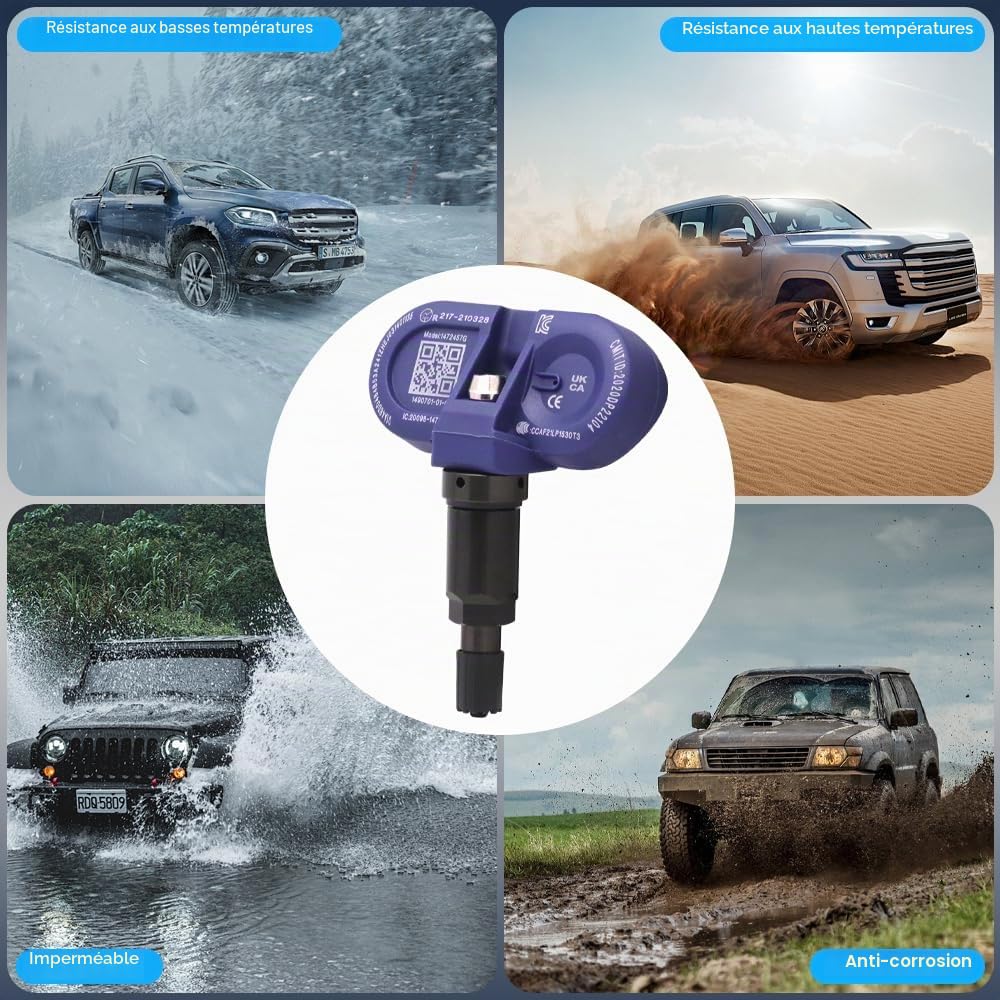 Capteur de Pression des Pneus Bluetooth(BLE) pour Tesla,Capteur TPMS Système Surveillance la Pression des Pneus pour les Modèles Tesla Produits Après Décembre 2020,Capteur Remplacement OEM(4 pc)