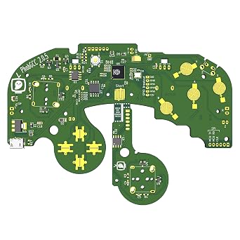 ELECROW PhobGCC v2.0.5 Gamecube Controller Motherboard with Hall Effect Joystick, Built-In NTSC Output, 7 Trigger Modes, Customizable Controls & Rumble for Modders and Pro Players (Black)
