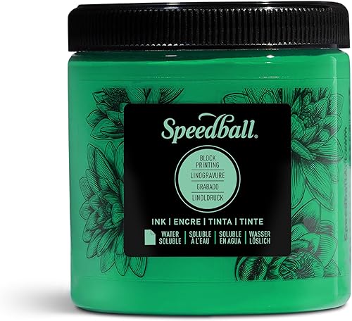 Miniatura 52 de Speedball Tinta de impresión en bloque soluble en agua 3512 – Color intenso con acabado satinado AP no tóxico 2.5 onzas líquidas, amarillo oscuro