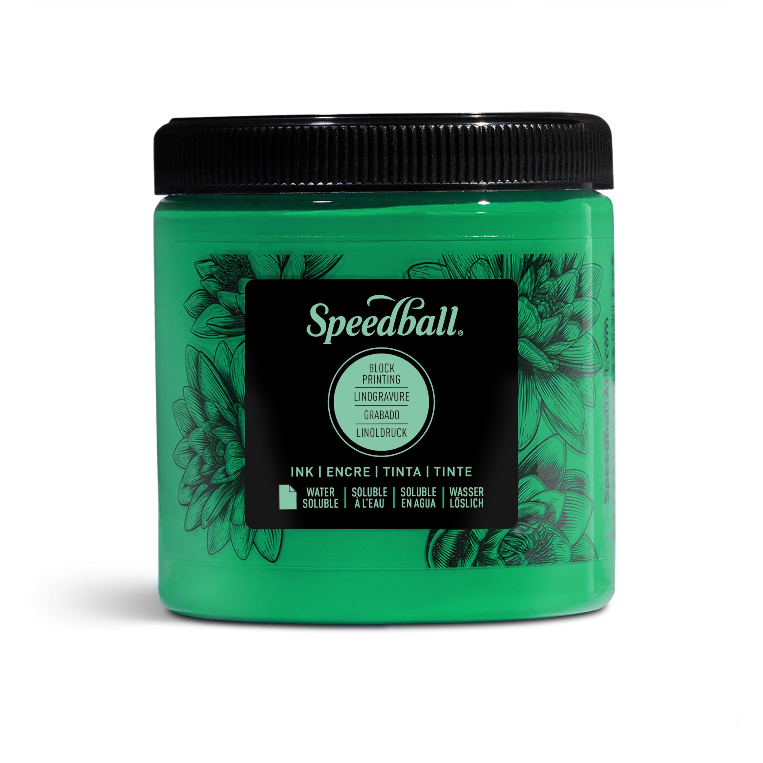 Speedball 3804 Water Soluble Block Printing Ink – Bold Color With Satin Finish Ap Non-toxic 8 Fl. Oz., Green