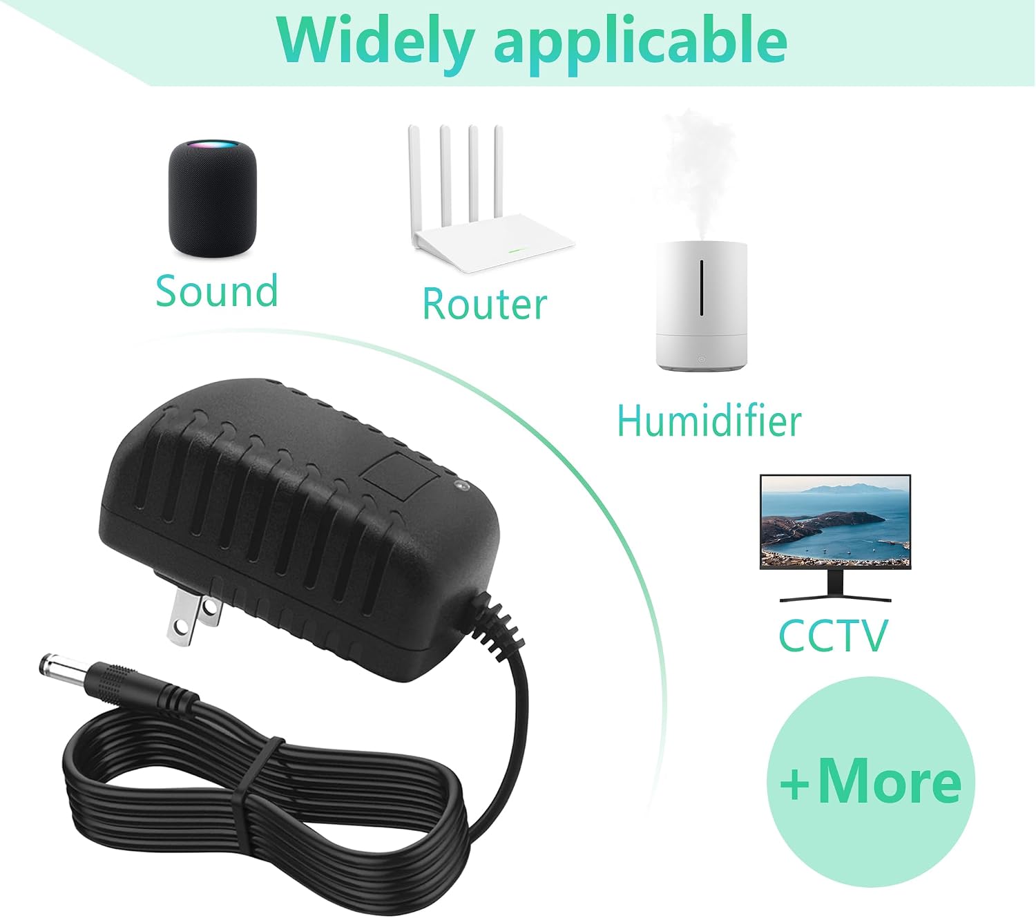 12.6V 2A Power Adapter Wall Charger 100-240 AC to DC 12.6 Volt 2A 1A Transformer Power Supply Adapter with 5.5x2.5mm/2.1mm DC Plug