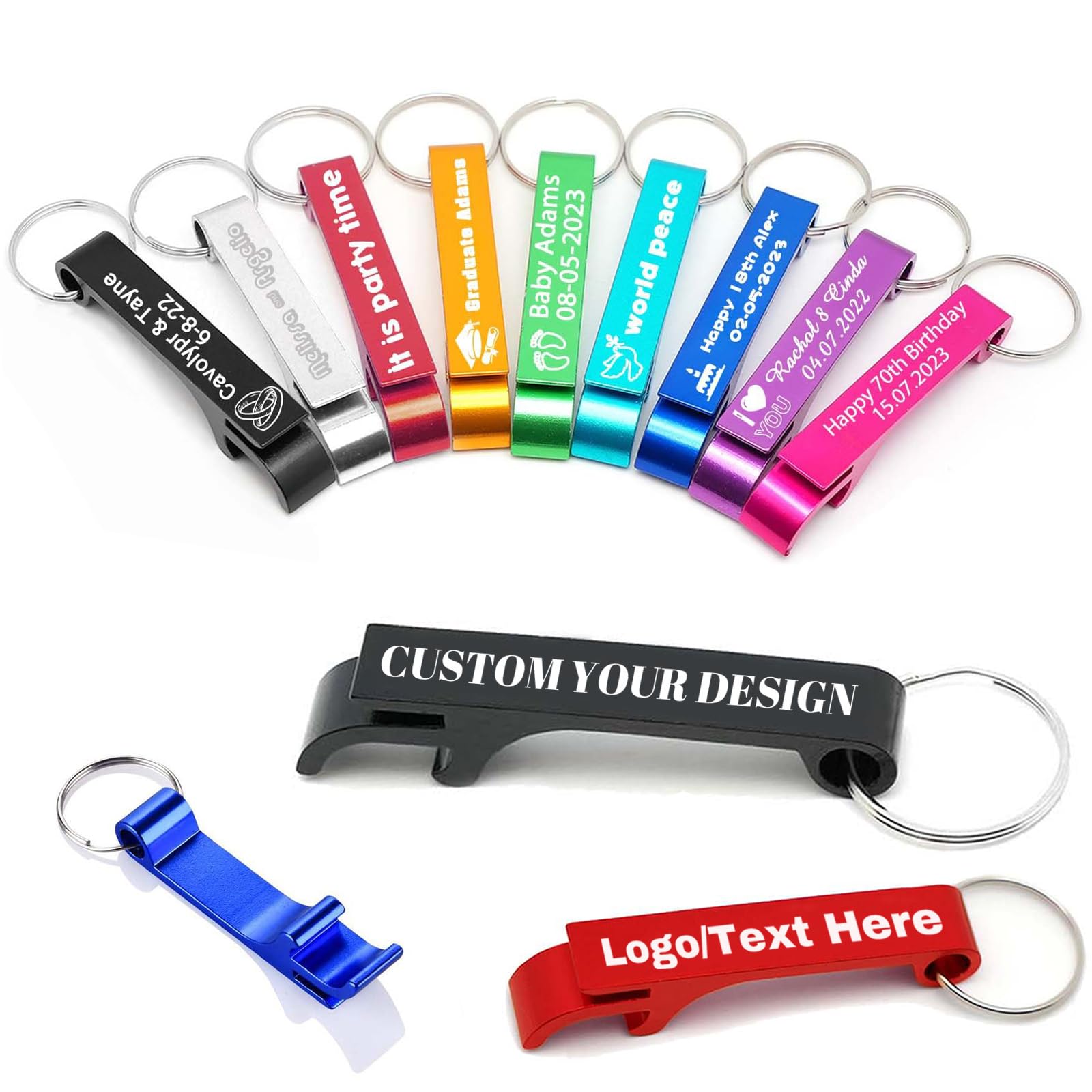 LLLGSH 10 PCS Décapsuleur Personnalisé Porte-clés, Ouvre