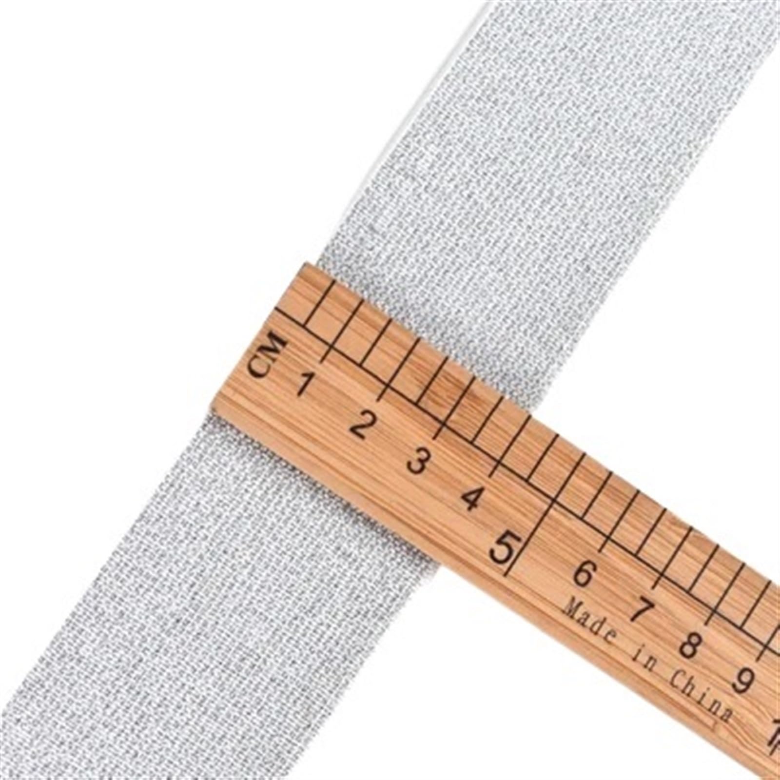 XPJYUA Elastic for Sewing Glitter Gold Silver Elastic Bands 10/15/25/40mm Nylon Waist Band for Garment Trousers DIY Sewing Accessories 1M(40mm White silver)