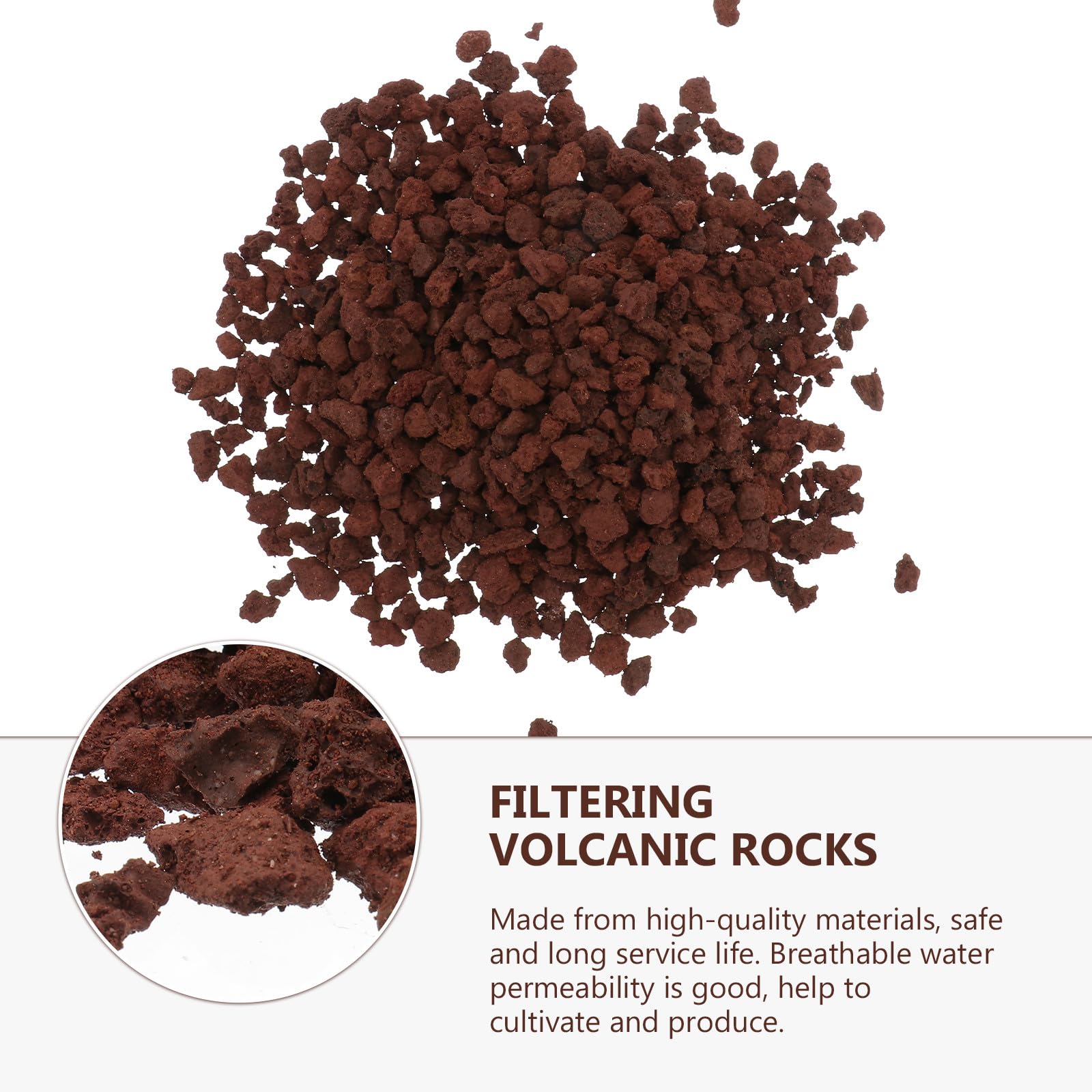 Tofficu 500g Aquarium Vulkangestein Filtermaterial und Dekoration Dunkelroter Vulkanischer Filterstein mit Hoher Wasserdurchlässigkeit für Meerwasser und Süßwasseraquarien