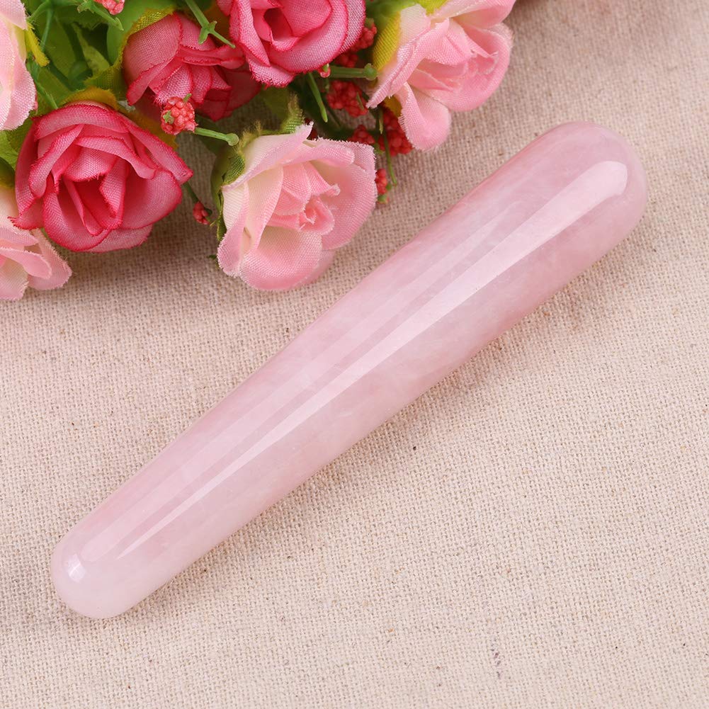 HERCHR Kristall-Gesichtsmassage-Werkzeug, Gua Sha-Gesichtswerkzeug mit stabförmigem Gua Sha-Stein für die Gesichtsmassage Akupunkturpunktmassage(Rosa)