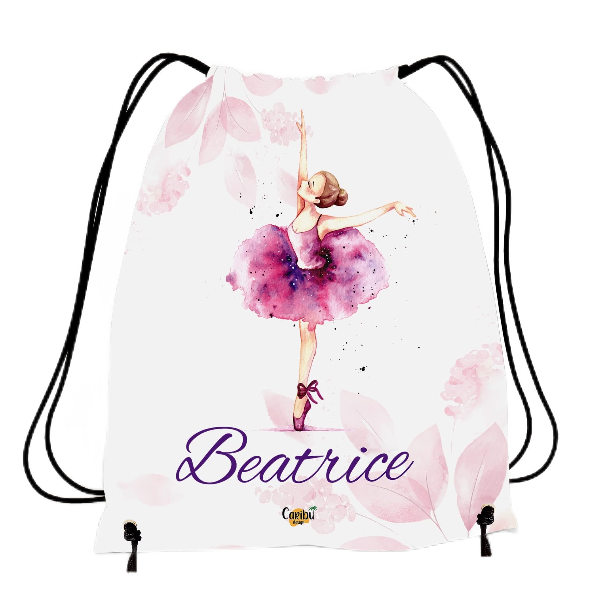 Caribu Design Zaino Personalizzato Con Nome - Per Asilo, Sport O Tempo Libero | Tema Animali, 33x45 Cm