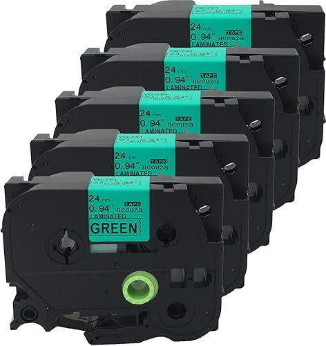 Miniatura 2 de NEOUZA Cartucho de cinta de etiquetas TZE TZ laminadas, de 1532 x 1516 pulgadas, compatible para Brother P-Touch (paquete de 5), TZe-631 Negro en