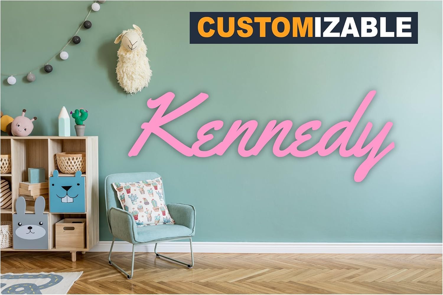 VulgrCo Custom Name Wall Decal for Kids Room, Personalized Walls Decals and Stickers for Nursery, Baby Names Wall Decor, Peel & Stick Name Decals for Walls