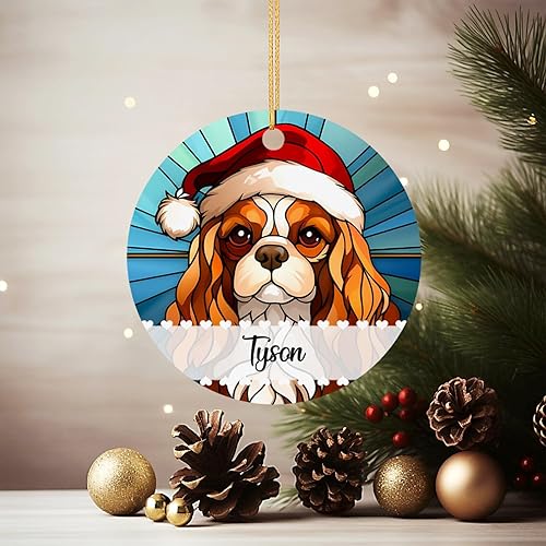 Miniatura 10 de Chow Chow - Adorno decorativo para árbol de Navidad 2024, adorno personalizado para sombrero de Navidad, adorno estilo vitral Chow Chow, regalo de