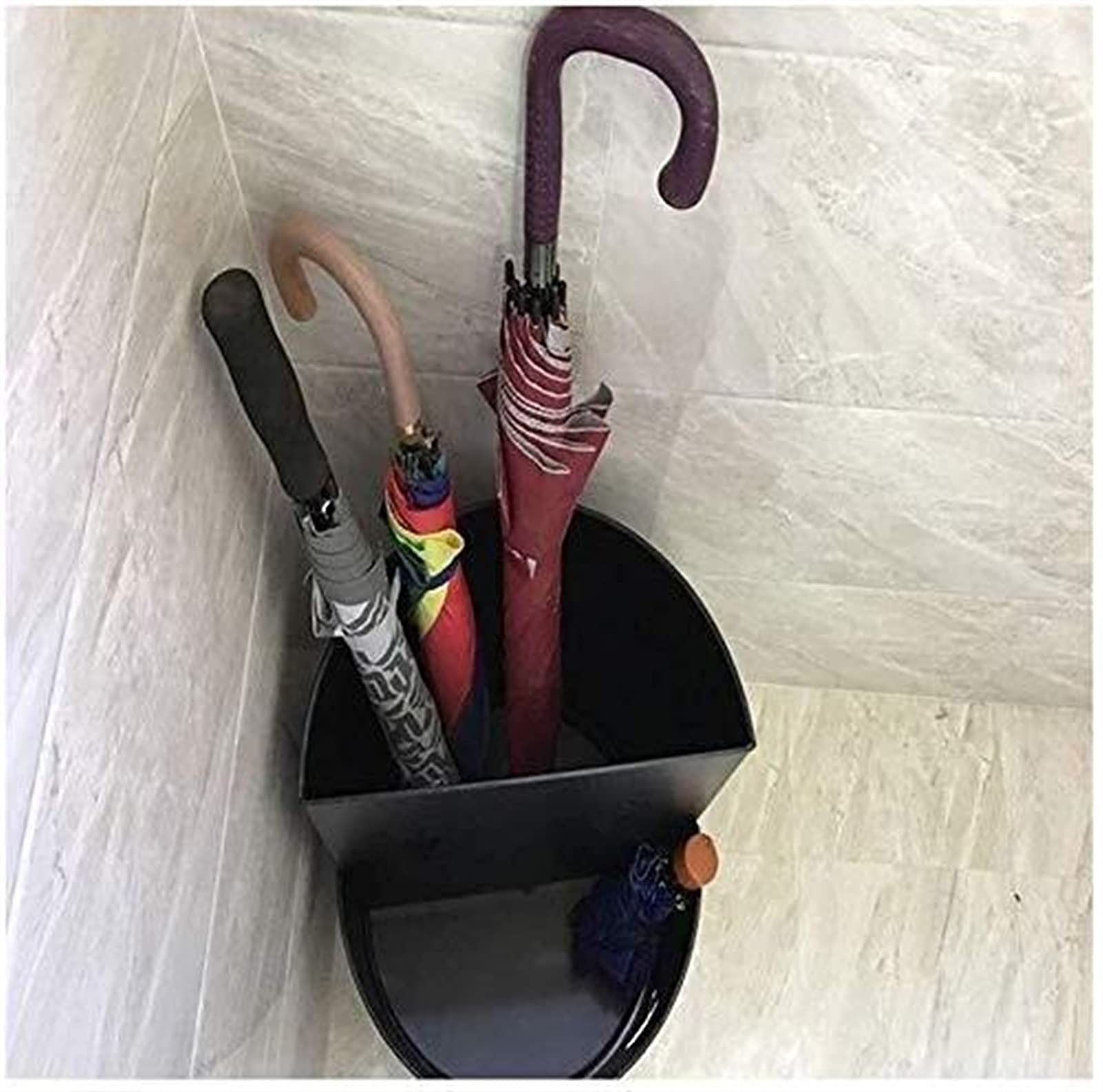 Porte-Parapluie Double Niveau en Fer Forgé pour un Rangement d'Entrée Épuré