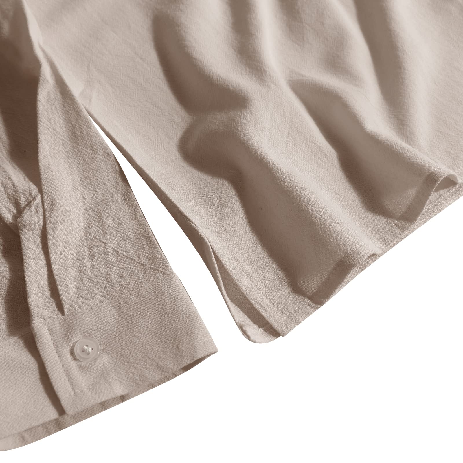 LVCBL Camicia da Uomo A Maniche Lunghe Estiva per Il Tempo Libero in Lino Vestibilit Normale