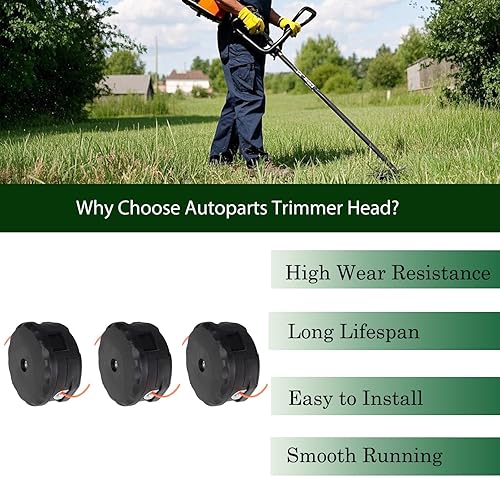 Miniatura 7 de Autoparts Paquete de 3 cabezales de repuesto para Echo PAS-225 GT-2200 SRM-225 SRM-280 SRM-2620T SRM-2320T Desbrozadora Speed-Feed 400