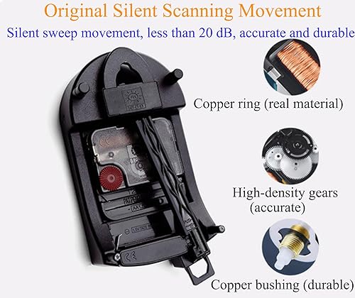 Miniatura 3 de Reloj de pared artístico de lujo del norte de Europa, 20.9 pulgadas, grande, silencioso, decorativo, funciona con pilas, con péndulo para